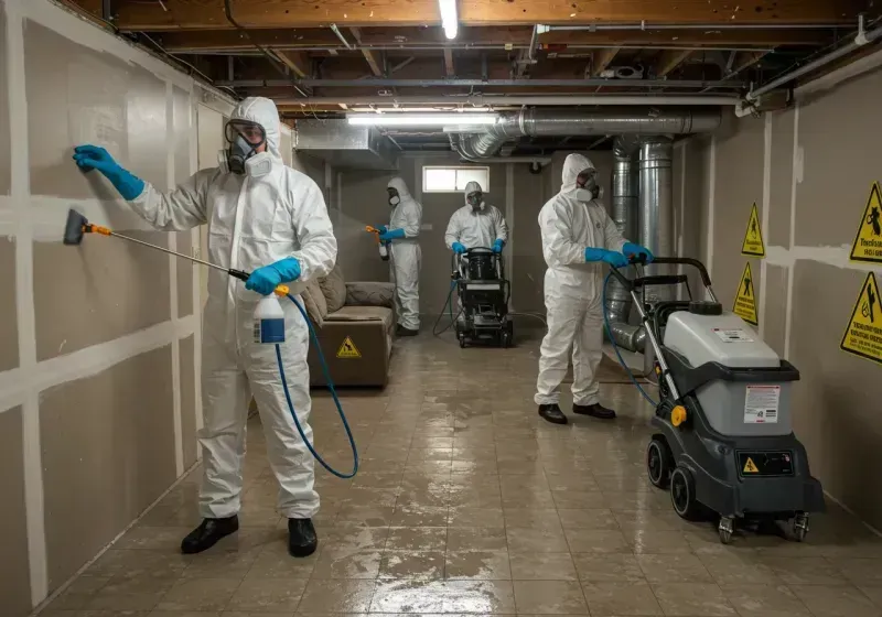 Basement Moisture Removal and Structural Drying process in Green Hill, TN